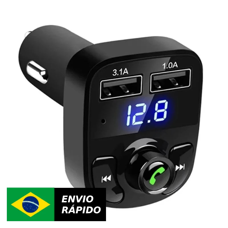 Receptor FM Transmissor e Carregador Veicular PRODUTO ESTOQUE BRASIL